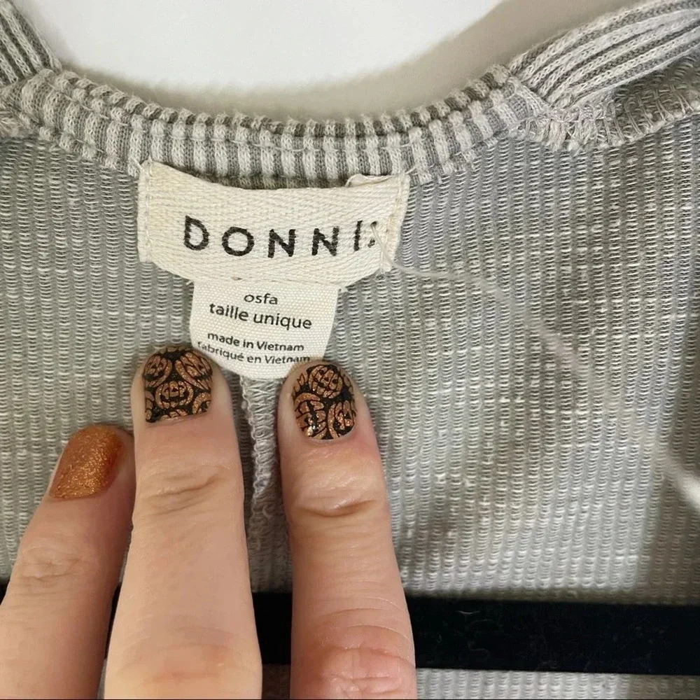 DONNI. Ribbed Sweatercoat Open Front Cardigan One Size Fits All - Picture 5 of 9